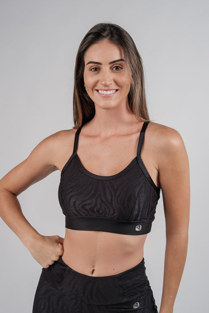 Cropped Sofia Preto Textura