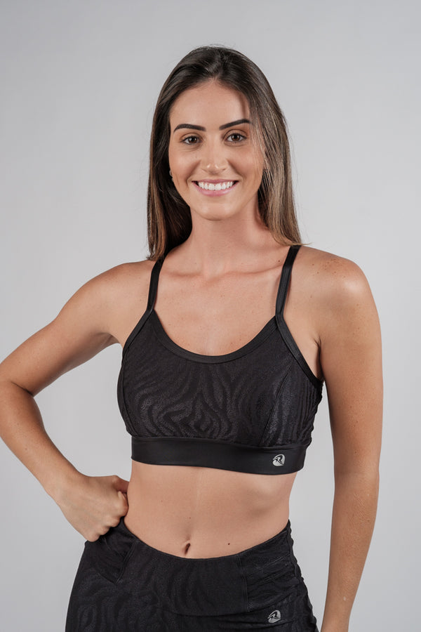 Cropped Sofia Preto Textura
