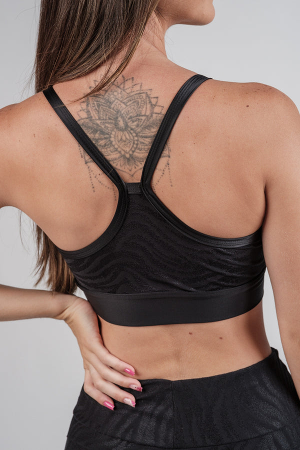 Cropped Sofia Preto Textura
