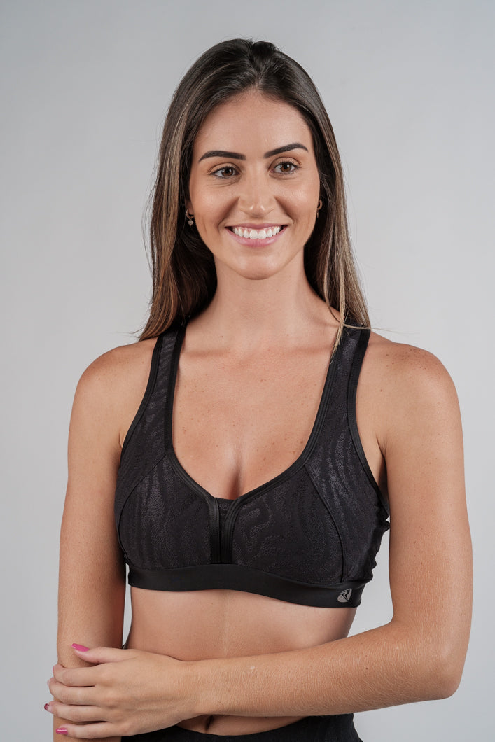 Top Casual Preto em Relevo