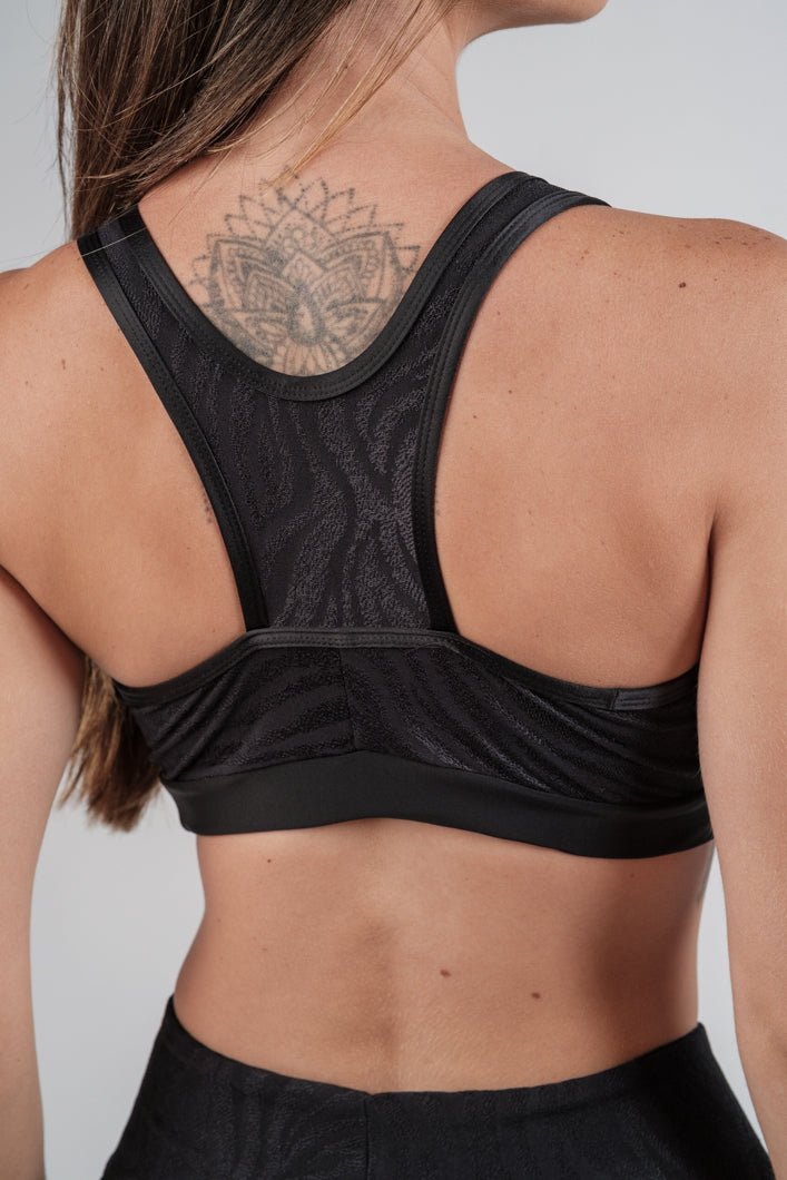 Top Casual Preto em Relevo