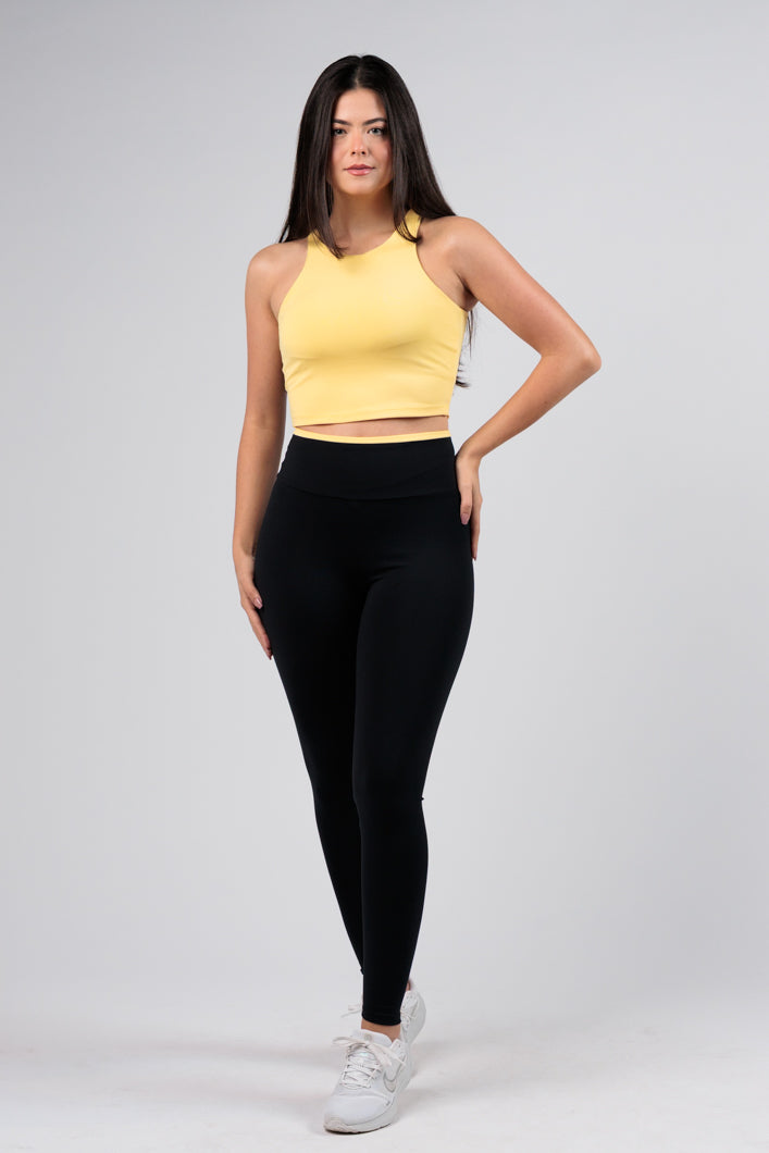 Legging Energy Preto e Amarelo