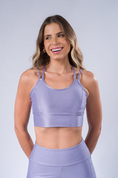 Cropped Sofia Canelado com Brilho Lavanda