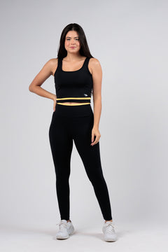 Legging Energy Preto e Amarelo