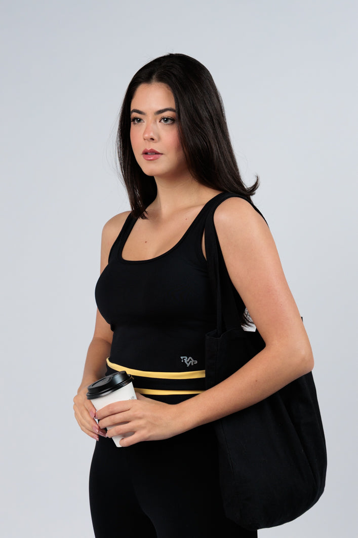 Cropped Energy Preto e Amarelo