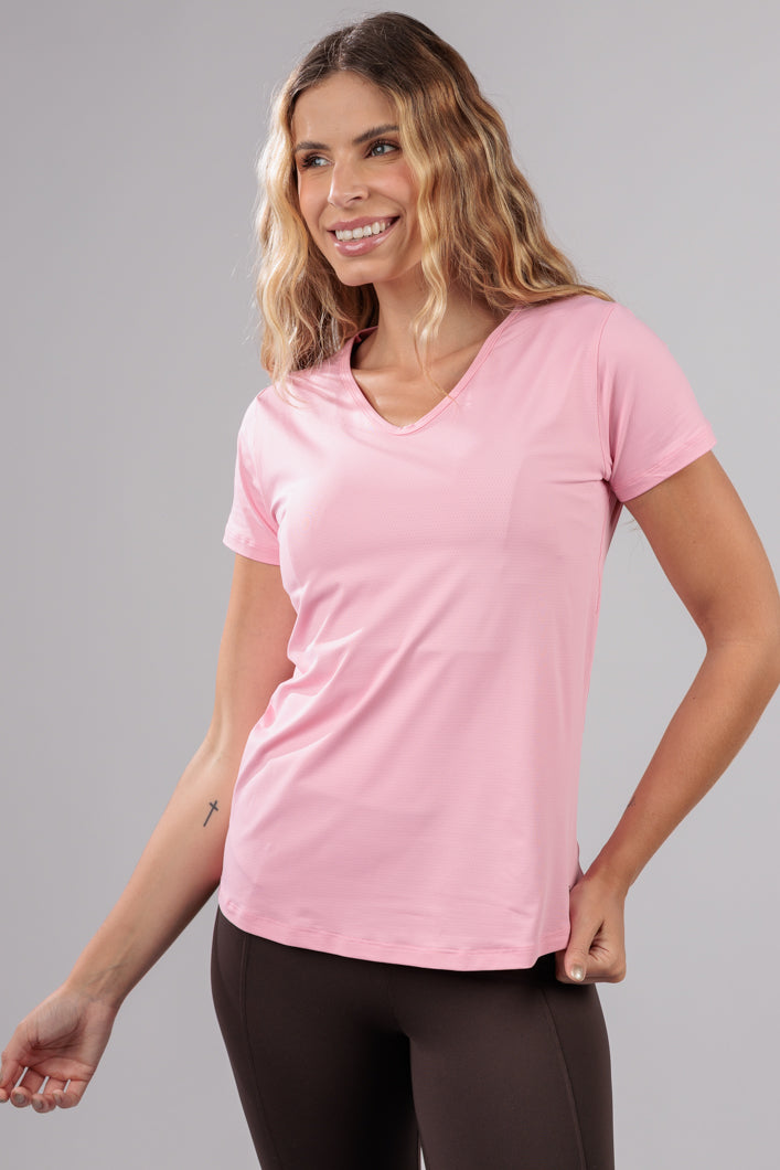Blusa Dry Fit Rosa Bebe