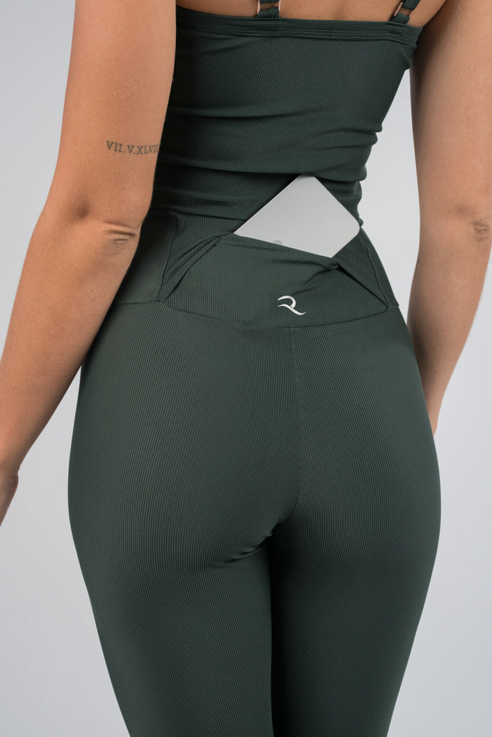 Legging Canelada Fosca Verde Musgo