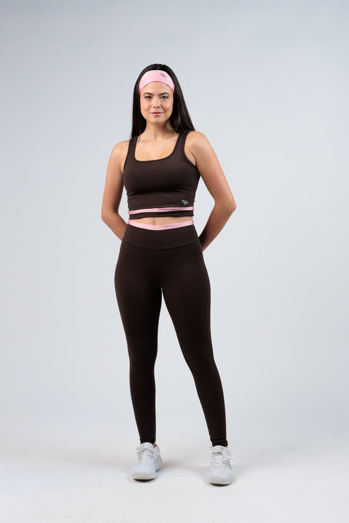 Legging Energy Marrom e Rosa
