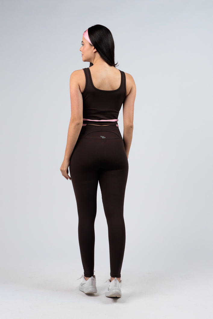 Legging Energy Marrom e Rosa