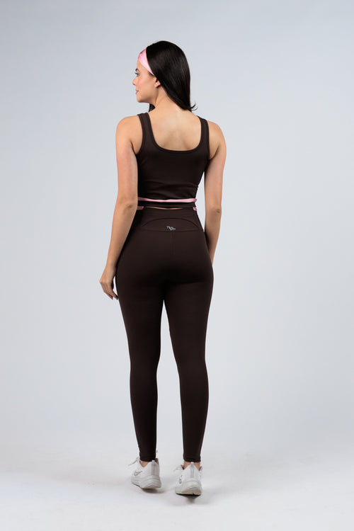 Legging Energy Marrom e Rosa