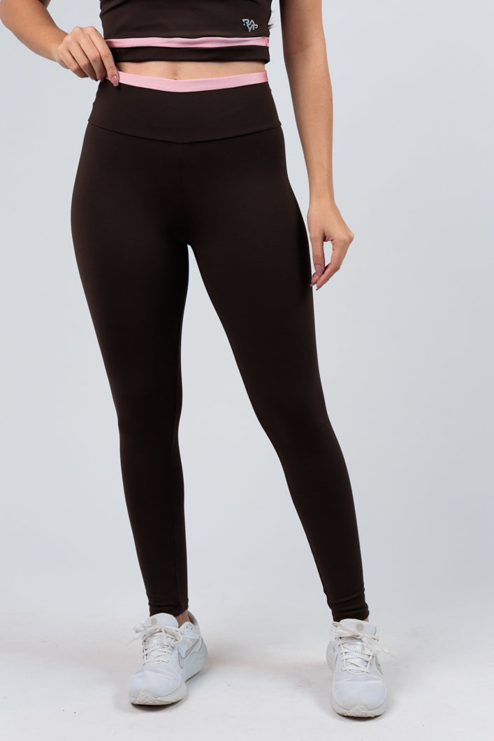 Legging Energy Marrom e Rosa