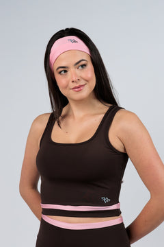 Cropped Energy Marrom e Rosa