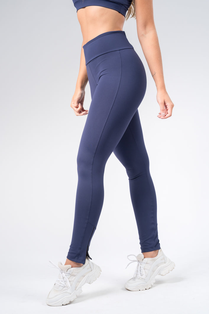 Legging Suplex com Zíper Azul Marinho