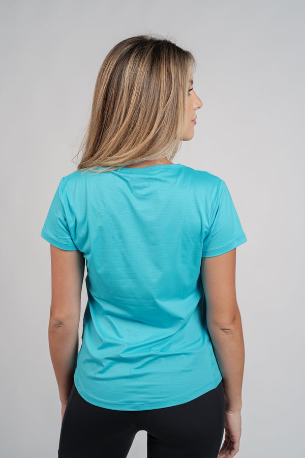 Blusa Dry Fit Azul Piscina