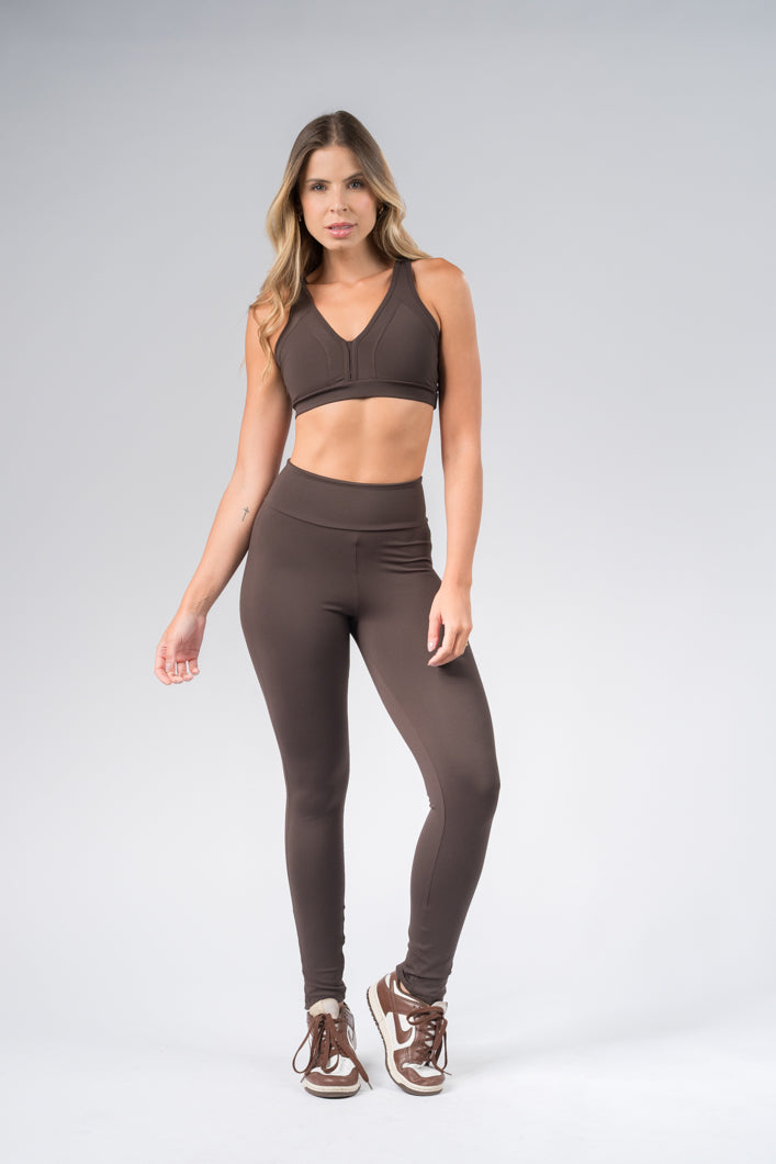 Legging Suplex com Zíper Coffe
