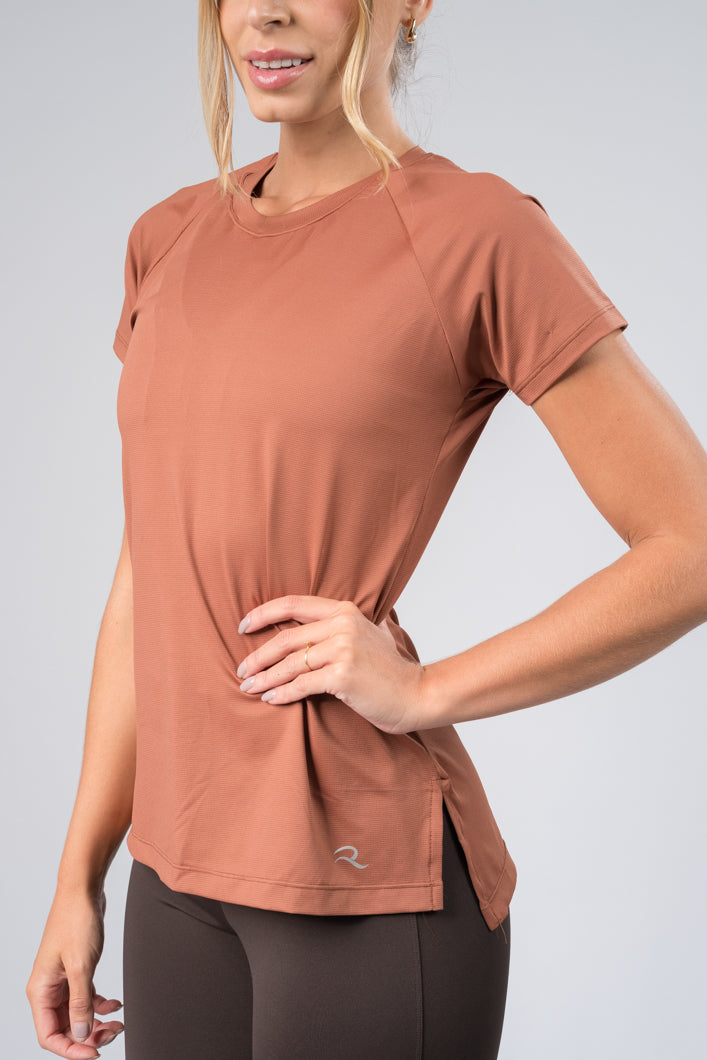 Blusa fenda lateral marrom