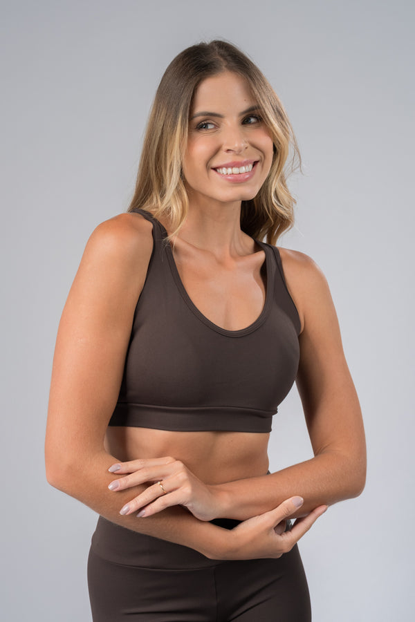 Cropped Alça Larga Suplex Coffe