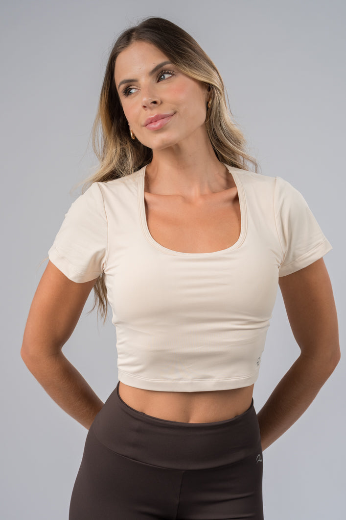 Cropped Blusa Tecido Off White