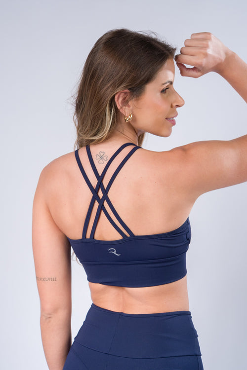 Cropped Sofia Azul Marinho New Zeland