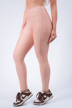Legging Canelada com Brilho Rosa Blush