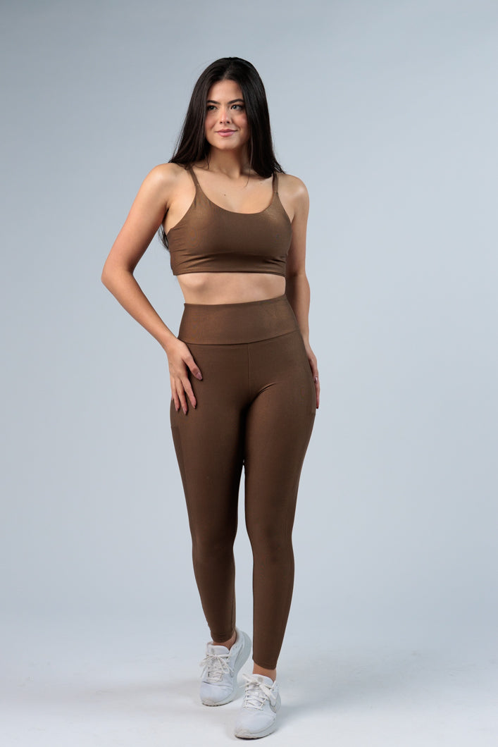 Legging Canelada com Brilho Mascavo