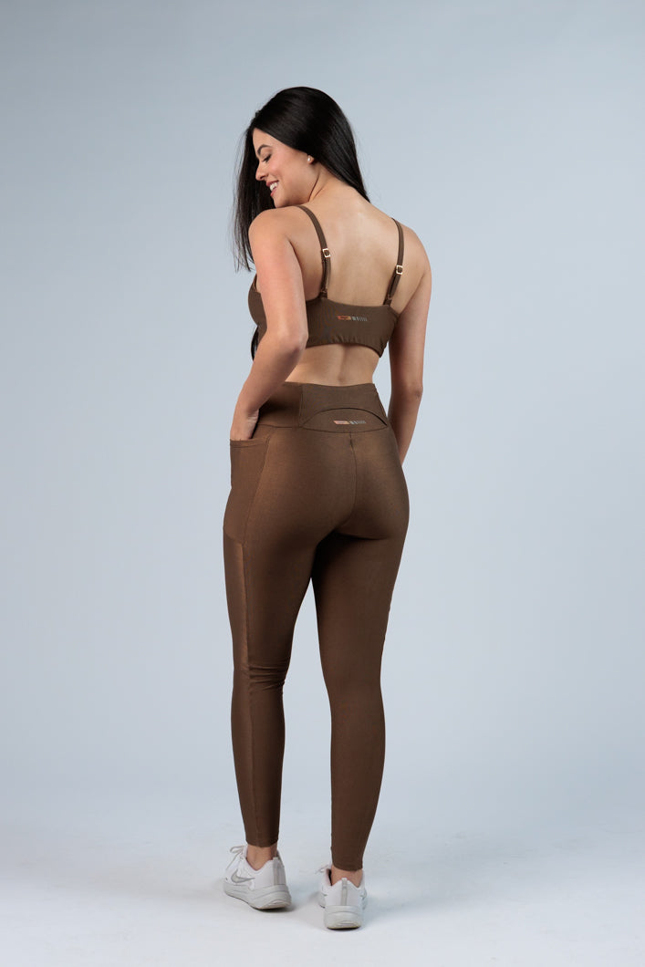 Legging Canelada com Brilho Mascavo