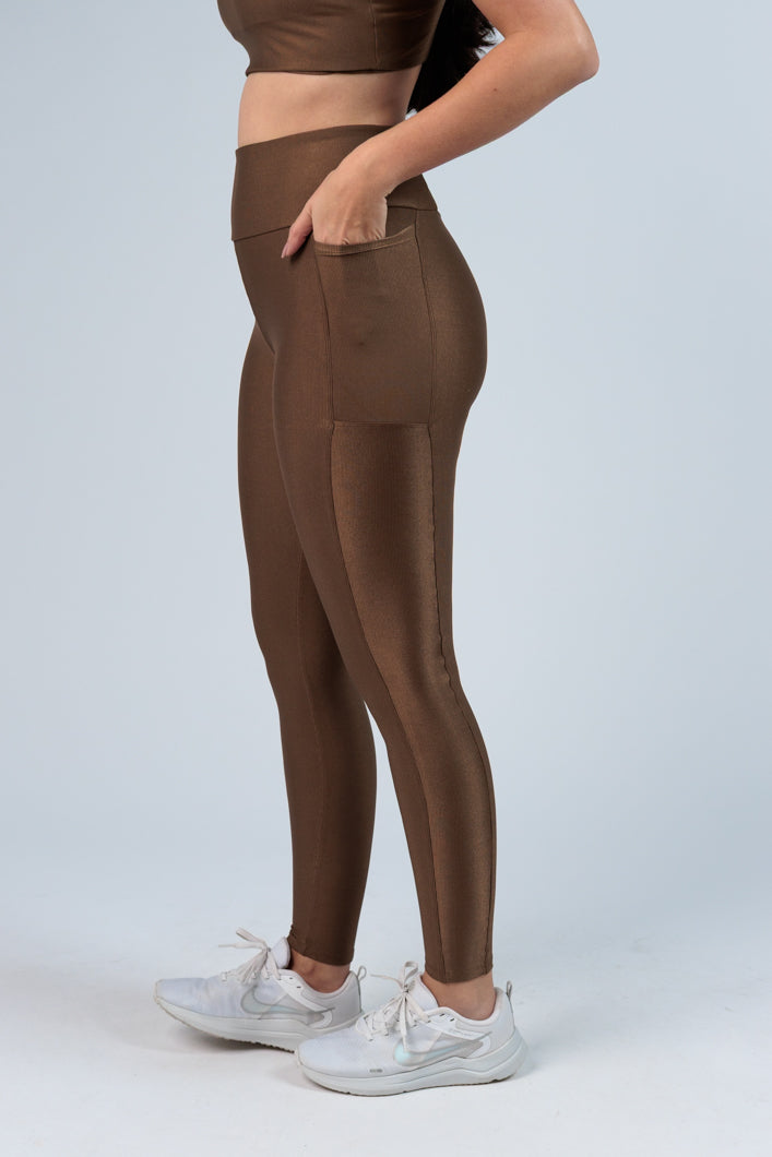 Legging Canelada com Brilho Mascavo