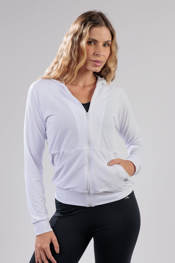 Casaco Dry Fit Sport Branco