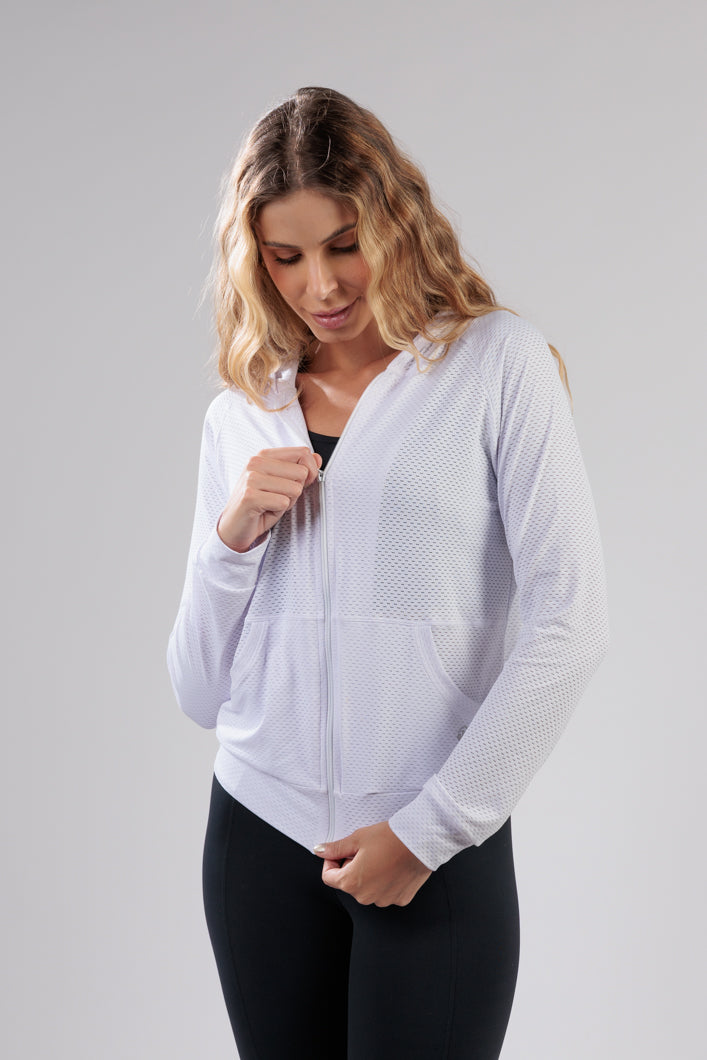 Casaco Dry Fit Sport Branco