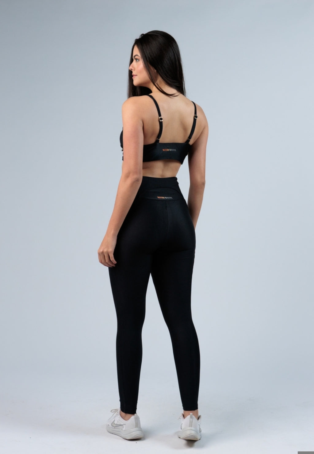 Legging Canelada com Brilho Preta