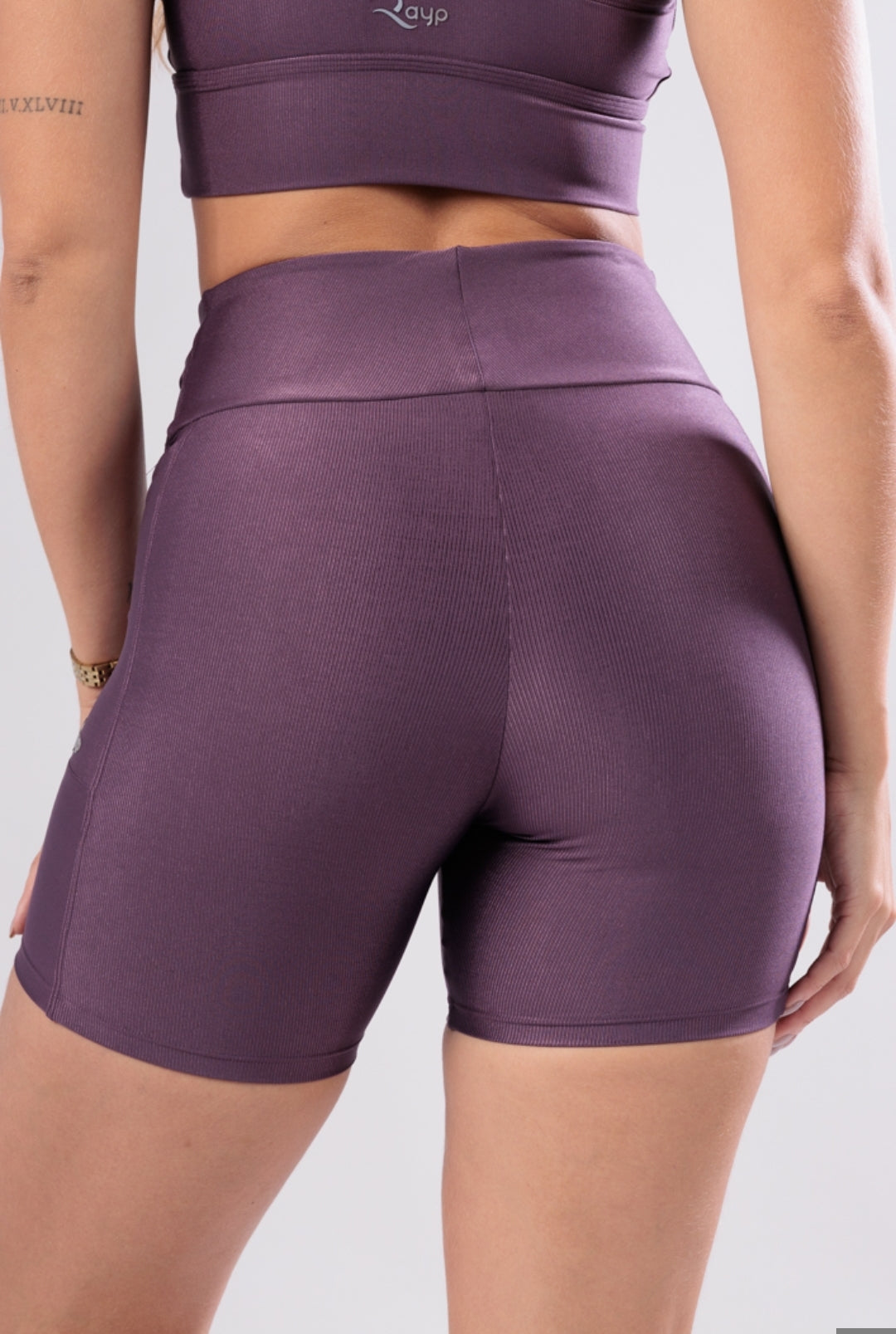 Short canelado com brilho Figo