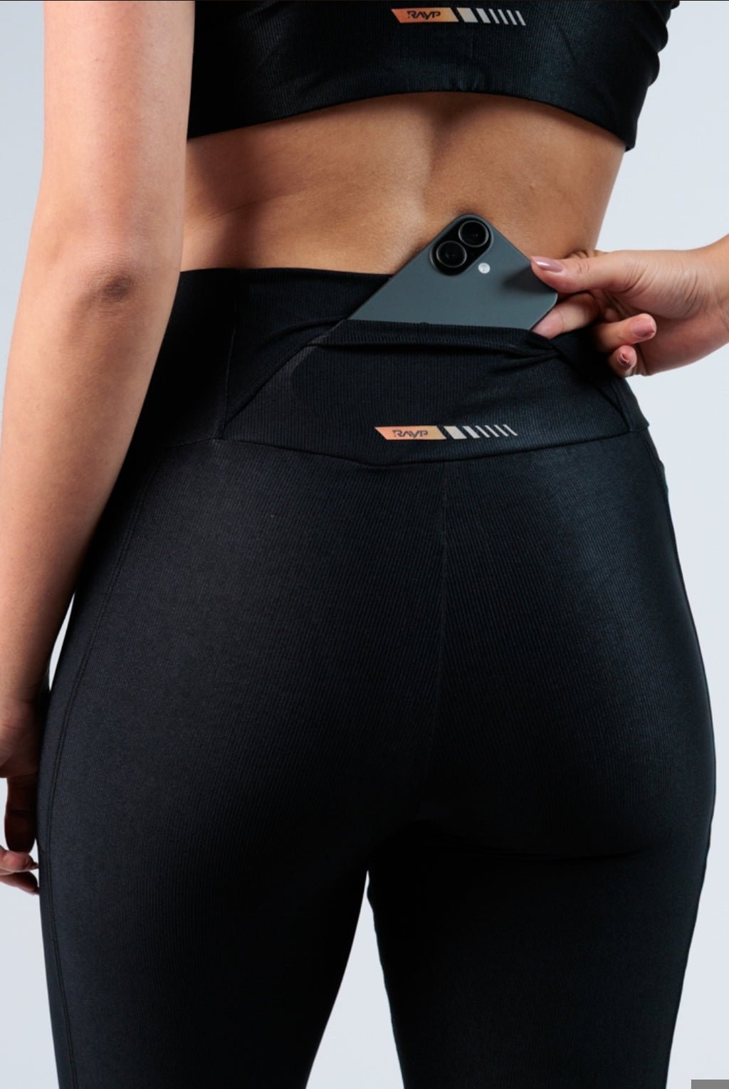 Legging Canelada com Brilho Preta