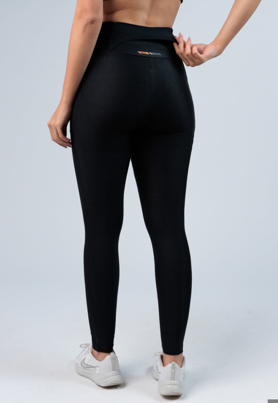 Legging Canelada com Brilho Preta